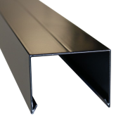 Aluminium afdekkap sponning 5,1 cm 4,5x6,1x179,5 cm zwart RAL 9005