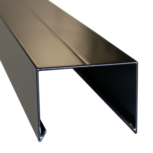 Aluminium afdekkap sponning 5,1 cm 4,5x6,1x179,5 cm zwart RAL 9005