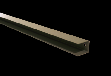Stalen afwerkprofiel met structuur poedercoating t.b.v. H-gleufpaal, 4,5 x 3,7 x 185,5 cm, zwart RAL9005