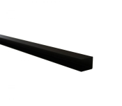Stalen eindprofiel met structuur poedercoating t.b.v. H-gleufpaal, 3,4 x 3,7 x 200 cm, zwart RAL9005