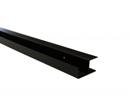 Stalen hoekprofiel met structuur poedercoating t.b.v. H-gleufpaal, 4 x 8 x 220 cm, zwart RAL9005