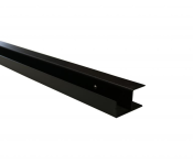 Stalen hoekprofiel met structuur poedercoating t.b.v. H-gleufpaal, 4 x 8 x 220 cm, zwart RAL9005