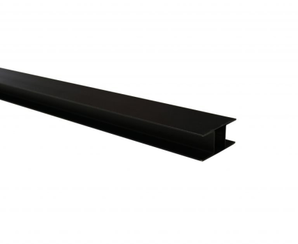 Stalen H-gleufpaal met structuur gecoat 4,2x9,6x300 cm zwart RAL9005