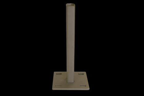 Stalen voetplaat met structuur poedercoating t.b.v. H-gleufpaal, 12 x 15 x 33 cm, kwartsgrijs RAL7039