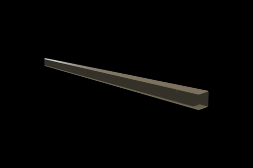Stalen U-profiel met structuur poedercoating t.b.v. H-gleufpaal, 3,5 x 4 x 220 cm, kwartsgrijs RAL7039