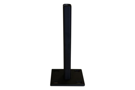 Stalen voetplaat met structuur poedercoating t.b.v. H-gleufpaal, 12 x 15 x 33 cm, zwart RAL9005