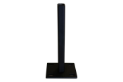 Stalen voetplaat met structuur poedercoating t.b.v. H-gleufpaal, 12 x 15 x 33 cm, zwart RAL9005