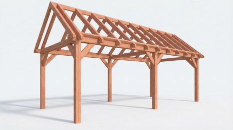 Constructiepakket zadeldak | 7660x3460x3760mm | fijnbezaagd Douglas