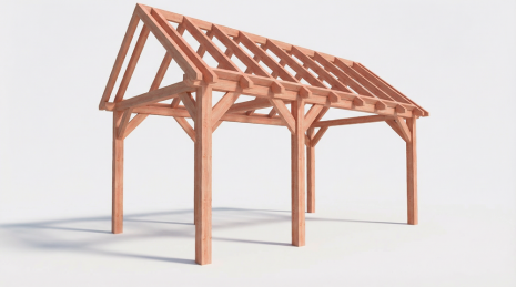 Constructiepakket zadeldak | 5885x3460x3760mm | fijnbezaagd Douglas