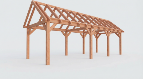Constructiepakket zadeldak | 8865x3460x3760mm | fijnbezaagd Douglas