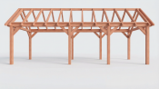 Constructiepakket zadeldak | 8865x3460x3760mm | fijnbezaagd Douglas