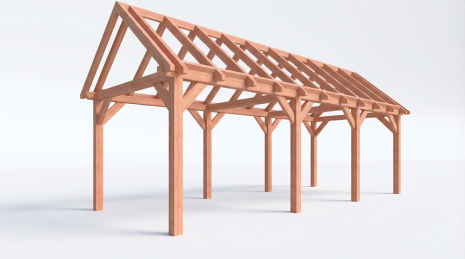 Constructiepakket zadeldak | 8220x3460x3760mm | fijnbezaagd Douglas