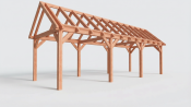 Constructiepakket zadeldak | 9280x3460x3760mm | fijnbezaagd Douglas