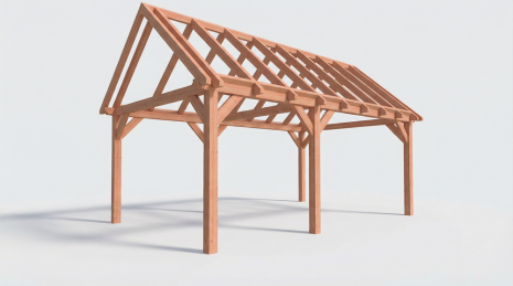 Constructiepakket zadeldak | 6485x4105x4030mm | fijnbezaagd Douglas