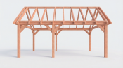 Constructiepakket zadeldak | 6485x4105x4030mm | fijnbezaagd Douglas