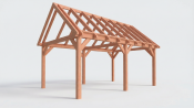 Constructiepakket zadeldak | 6370x4105x4030mm | fijnbezaagd Douglas