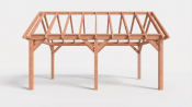 Constructiepakket zadeldak | 6370x4105x4030mm | fijnbezaagd Douglas