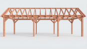 Constructiepakket zadeldak | 9925x3460x3760mm | fijnbezaagd Douglas