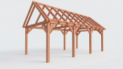 Constructiepakket zadeldak | 7690x4105x4030mm | fijnbezaagd Douglas