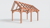 Constructiepakket zadeldak | 5310x4105x4030mm | fijnbezaagd Douglas
