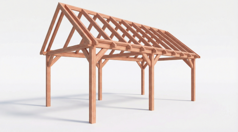 Constructiepakket zadeldak | 7015x4105x4030mm | fijnbezaagd Douglas