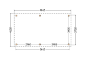 Constructiepakket zadeldak | 7015x4105x4030mm | fijnbezaagd Douglas