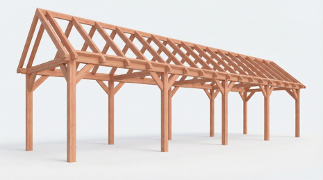 Constructiepakket zadeldak | 12190x3460x3760mm | fijnbezaagd Douglas