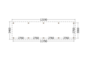 Constructiepakket zadeldak | 12190x3460x3760mm | fijnbezaagd Douglas