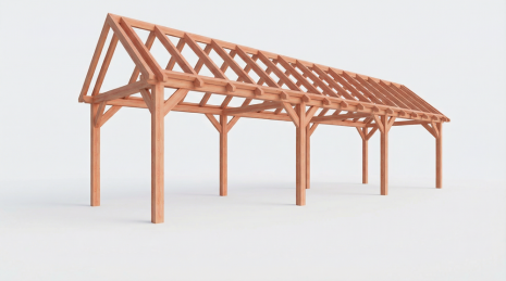 Constructiepakket zadeldak | 11215x3460x3760mm | fijnbezaagd Douglas