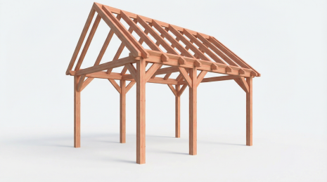 Constructiepakket zadeldak | 5240x4105x4030mm | fijnbezaagd Douglas