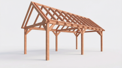 Constructiepakket zadeldak | 7660x4105x4030mm | fijnbezaagd Douglas
