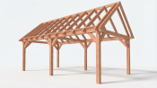 Constructiepakket zadeldak | 7660x4105x4030mm | fijnbezaagd Douglas