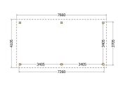 Constructiepakket zadeldak | 7660x4105x4030mm | fijnbezaagd Douglas