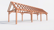 Constructiepakket zadeldak | 11215x4105x4030mm | fijnbezaagd Douglas