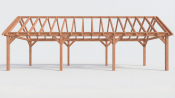 Constructiepakket zadeldak | 11215x4105x4030mm | fijnbezaagd Douglas