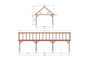 Constructiepakket zadeldak | 11215x4105x4030mm | fijnbezaagd Douglas