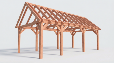 Constructiepakket zadeldak | 8150x4105x4030mm | fijnbezaagd Douglas