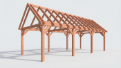 Constructiepakket zadeldak | 9280x4105x4030mm | fijnbezaagd Douglas