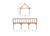 Constructiepakket zadeldak | 9280x4105x4030mm | fijnbezaagd Douglas