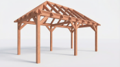 Constructiepakket schilddak | 6370x3460x3760mm | fijnbezaagd Douglas