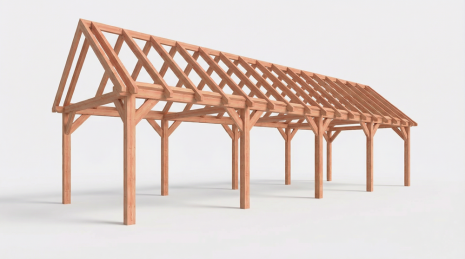 Constructiepakket zadeldak | 12190x4105x4030mm | fijnbezaagd Douglas