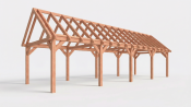 Constructiepakket zadeldak | 12190x4105x4030mm | fijnbezaagd Douglas