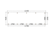 Constructiepakket zadeldak | 12190x4105x4030mm | fijnbezaagd Douglas