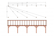Constructiepakket zadeldak | 12190x4105x4030mm | fijnbezaagd Douglas