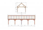 Constructiepakket zadeldak | 12190x4105x4030mm | fijnbezaagd Douglas