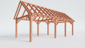 Constructiepakket zadeldak | 8865x4105x4030mm | fijnbezaagd Douglas