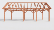 Constructiepakket zadeldak | 8865x4105x4030mm | fijnbezaagd Douglas