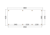 Constructiepakket zadeldak | 8865x4105x4030mm | fijnbezaagd Douglas
