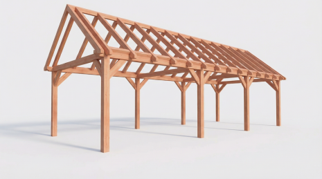 Constructiepakket zadeldak | 9925x4105x4030mm | fijnbezaagd Douglas