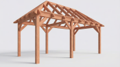Constructiepakket schilddak | 6485x3460x3760mm | fijnbezaagd Douglas